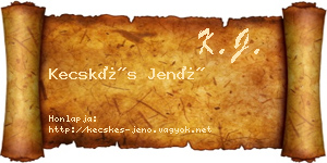 Kecskés Jenő névjegykártya